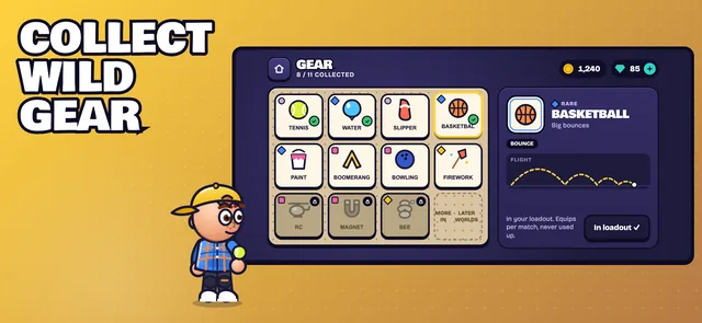 App Store screenshot: Collect wild gear