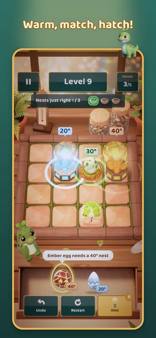 App Store screen: Warm, match, hatch!