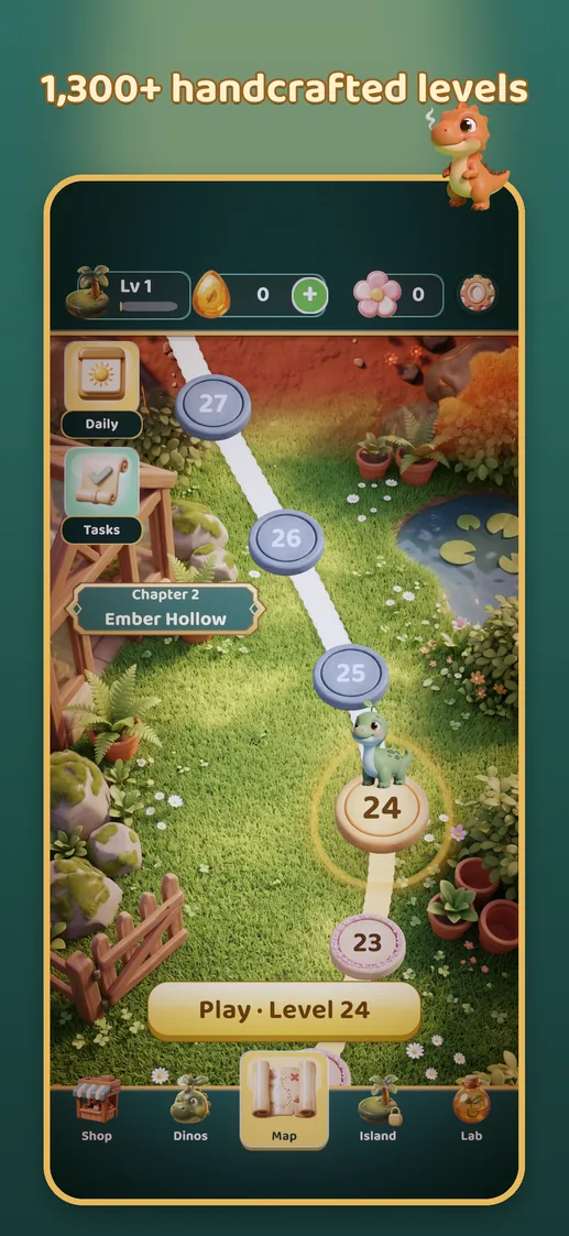 App Store screen: 1,300+ handcrafted levels