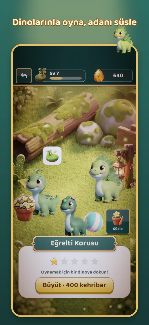 App Store ekranı: Dinolarınla oyna, adanı süsle