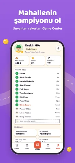 App Store screenshot: Become the neighborhood champion — titles, records, Game Center