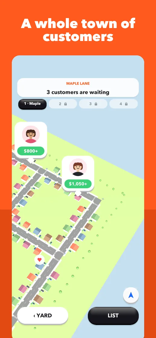 App Store screenshot: A whole town of customers